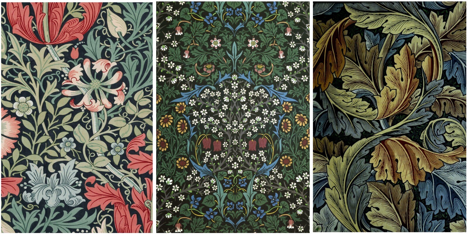 Elements of the Mughal miniature, Indian block printing and England's beloved landscapes have helped make his prints universally resonant, and helped them endure. (William Morris Gallery) Elements of the Mughal miniature, Indian block printing and England's beloved landscapes have helped make his prints universally resonant, and helped them endure. (William Morris Gallery)