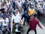 The incident took place when the Congress leader was riding a motorcycle in Bihar's Purnea district. The incident took place when the Congress leader was riding a motorcycle in Bihar's Purnea district.