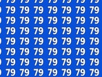 The viral optical illusion features a grid filled with the number 79, making it challenging to spot the lone 76 hidden within.
