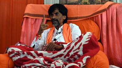 Jalna, India- July 21, 2024: Maratha activist Manoj Jarange Patil launched fresh indefinite hunger strike from Antarwali (Sarathi) village for implementation of Maratha quota demands. July 21, 2024. (Photo by Raju Shinde/HT Photo) (Hindustan Times) Jalna, India- July 21, 2024: Maratha activist Manoj Jarange Patil launched fresh indefinite hunger strike from Antarwali (Sarathi) village for implementation of Maratha quota demands. July 21, 2024. (Photo by Raju Shinde/HT Photo) (Hindustan Times)