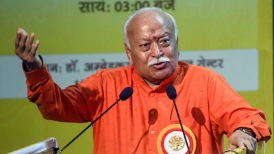 RSS chief Mohan Bhagwat addressing an event in New Delhi. (PTI) RSS chief Mohan Bhagwat addressing an event in New Delhi. (PTI)