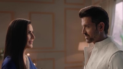 Katrina Kaif and Hrithik Roshan in a still from the ad. Katrina Kaif and Hrithik Roshan in a still from the ad.
