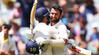 Heroic one-man-show to start off famous 2018/19 Border-Gavaskar Trophy, scores 123Pujara always tended to save his best for Australia, and this came to a head with his series Down Under in 2018/19. It started off with him scoring a first-day century in the series at the Adelaide Oval, in a knock that was positively fluent by his standards, and even included two sixes. India could only score 250 in that first innings, meaning Pujara scored half his team’s runs, and all of them mattered over the course of this series. (AFP) Heroic one-man-show to start off famous 2018/19 Border-Gavaskar Trophy, scores 123Pujara always tended to save his best for Australia, and this came to a head with his series Down Under in 2018/19. It started off with him scoring a first-day century in the series at the Adelaide Oval, in a knock that was positively fluent by his standards, and even included two sixes. India could only score 250 in that first innings, meaning Pujara scored half his team’s runs, and all of them mattered over the course of this series. (AFP)