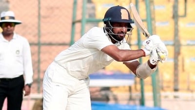 Pujara reaches his 50th First Class century, vs Karnataka in 2019/20 Ranji TrophyThe list of Indian batters to reach 50 First Class centuries is a spectacular one: Tendulkar, Gavaskar, Dravid, Vengsarkar, Laxman. Pujara joined this club with a century in the Ranji Trophy, and has gone on to add 16 more before calling it quits. At the time of his retirement, amongst Indians only Tendulkar, Gavaskar, and Dravid can claim to have more First Class centuries than his 66. (IANS) Pujara reaches his 50th First Class century, vs Karnataka in 2019/20 Ranji TrophyThe list of Indian batters to reach 50 First Class centuries is a spectacular one: Tendulkar, Gavaskar, Dravid, Vengsarkar, Laxman. Pujara joined this club with a century in the Ranji Trophy, and has gone on to add 16 more before calling it quits. At the time of his retirement, amongst Indians only Tendulkar, Gavaskar, and Dravid can claim to have more First Class centuries than his 66. (IANS)