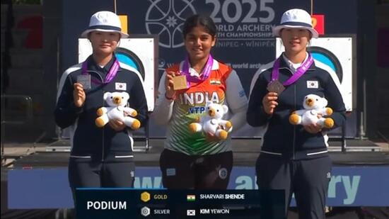 Sharvari Shende (Centre). (HT PHOTO)
