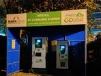 An EV charging stations in Navi Mumbai. (HT PHOTO) An EV charging stations in Navi Mumbai. (HT PHOTO)
