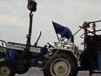 A tractor-trolley carrying around 60 to 61 pilgrims in Bulandshahr collided with a container on Monday. A tractor-trolley carrying around 60 to 61 pilgrims in Bulandshahr collided with a container on Monday.