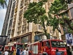 Mumbai, India - August 24, 2025: Massive fire breaks out on 11th floor of high-rise building in Goregaon in Mumbai, India, on Sunday, August 24, 2025. (Photo by Satish Bate/ Hindustan Times) (Hindustan Times)