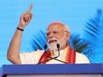 PM Narendra Modi at a gathering at Khodaldham Grounds in Ahmedabad on Monday, 25 August 2025.