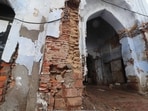The structure has been deteriorating with its walls cracked and plaster peeling off. (Deepak Gupta/HT photo)