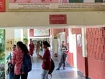 While the PU campus and co-ed colleges in the city are abuzz with poll activity, it is business as usual at girls’ colleges. (HT Photo)
