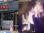 CCTV footage caught the arson attack on an Indian restaurant in east London on Friday. CCTV footage caught the arson attack on an Indian restaurant in east London on Friday.
