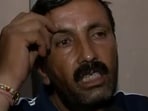 Bhikari Singh Payla, dowry murder victim Nikki Bhati's father, speaking to the media.