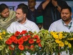 Congress leader Rahul Gandhi with RJD leader Tejashwi Yadav Congress leader Rahul Gandhi with RJD leader Tejashwi Yadav