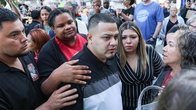Kilmar Abrego Garcia and his wife Jennifer Vasquez Sura enter a U.S. Immigration and Customs Enforcement (ICE) field office on August 25, 2025 in Baltimore, Maryland. (Getty Images via AFP) Kilmar Abrego Garcia and his wife Jennifer Vasquez Sura enter a U.S. Immigration and Customs Enforcement (ICE) field office on August 25, 2025 in Baltimore, Maryland. (Getty Images via AFP)