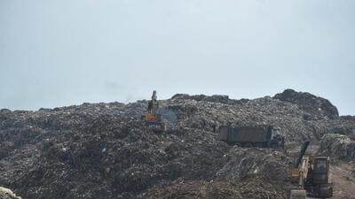 Bandhwari landfill. (Parveen Kumar/HT Photo) Bandhwari landfill. (Parveen Kumar/HT Photo)