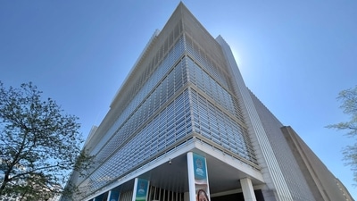 A general view shows the World Bank Group headquarters building in Washington, DC. (AFP/File Photo)