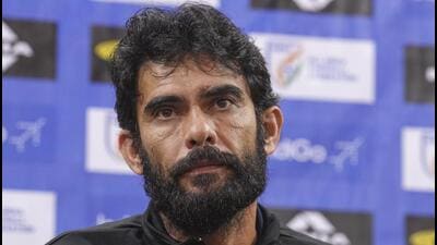 Indian men's football team head coach Khalid Jamil during a press conference to announce 23-member squad for the CAFA Nations Cup, in Bengaluru, Karnataka, Monday. (PTI) Indian men's football team head coach Khalid Jamil during a press conference to announce 23-member squad for the CAFA Nations Cup, in Bengaluru, Karnataka, Monday. (PTI)