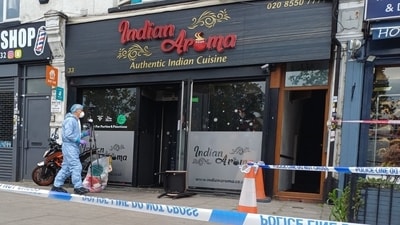 Teen, man held after east London restaurant arson leaves five hurt. (X-@9berserkr) Teen, man held after east London restaurant arson leaves five hurt. (X-@9berserkr)
