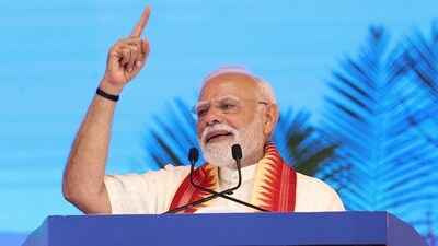 PM Narendra Modi at a gathering at Khodaldham Grounds in Ahmedabad on Monday, 25 August 2025. (PMO) PM Narendra Modi at a gathering at Khodaldham Grounds in Ahmedabad on Monday, 25 August 2025. (PMO)