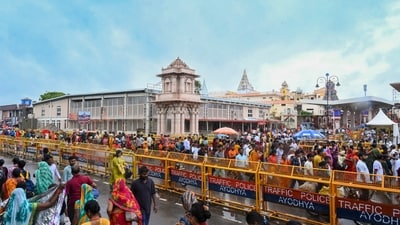 The museum will house statues of nearly 50 major figures from the Ramayana, including Lord Shri Ram, Mata Sita, Lakshman, Lord Hanuman, Sugriv, and Jatayu. (PTI) The museum will house statues of nearly 50 major figures from the Ramayana, including Lord Shri Ram, Mata Sita, Lakshman, Lord Hanuman, Sugriv, and Jatayu. (PTI)