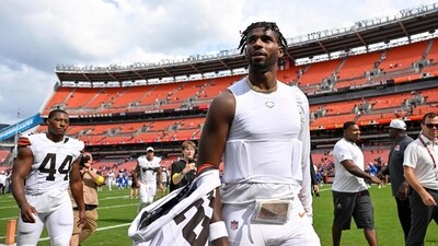 Shedeur Sanders struggled against the Los Angeles Rams in week 3. (Getty Images via AFP) Shedeur Sanders struggled against the Los Angeles Rams in week 3. (Getty Images via AFP)
