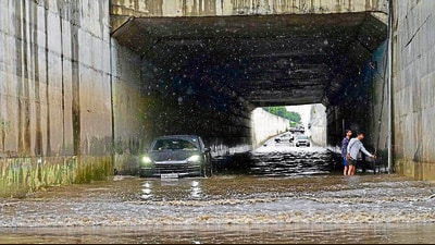 The waterlogged underpass near the Verka milk plant in Ludhiana on Monday. (Gurpreet Singh/HT) The waterlogged underpass near the Verka milk plant in Ludhiana on Monday. (Gurpreet Singh/HT)
