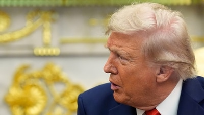 Donald Trump speaks during a meeting with South Korean President Lee Jae Myung. (AP)