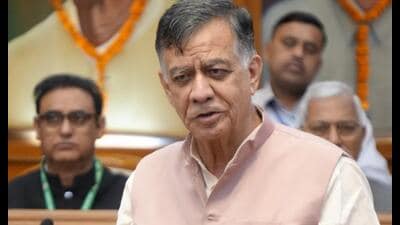 Uttar Pradesh assembly speaker Satish Mahana addressing the All-India Speakers’ Conference in Delhi on August 25. (Sourced) Uttar Pradesh assembly speaker Satish Mahana addressing the All-India Speakers’ Conference in Delhi on August 25. (Sourced)