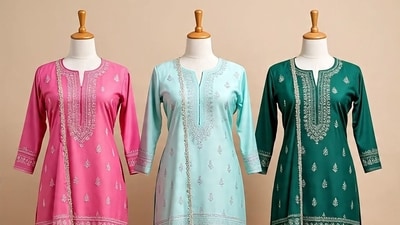 10 Chanderi silk kurta sets for women; Top elegant picks to look ethereal (AI Generated) 10 Chanderi silk kurta sets for women; Top elegant picks to look ethereal (AI Generated)