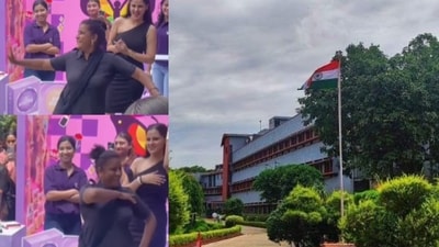 The lady guard from JDMC has become a viral sensation among DU students for her dance moves (Photos: Instagram) The lady guard from JDMC has become a viral sensation among DU students for her dance moves (Photos: Instagram)
