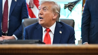 US President Donald Trump speaks to the press after signing some orders in the Oval Office of the White House in Washington on August 25. (AFP) US President Donald Trump speaks to the press after signing some orders in the Oval Office of the White House in Washington on August 25. (AFP)