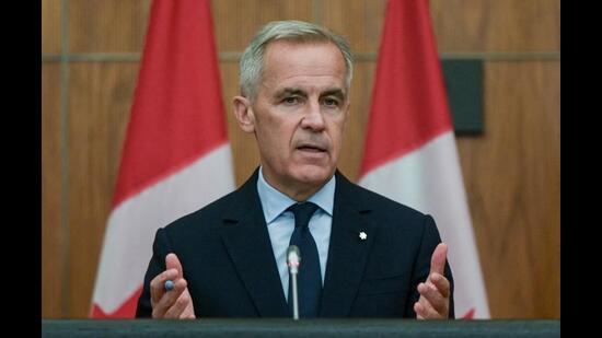 Prime Minister Mark Carney speaks after Canada announced that it is removing many retaliatory tariffs on US goods as a goodwill gesture designed to restart stalled trade talks, during a press conference on Parliament Hill in Ottawa, Ontario, on August 22. (REUTERS)