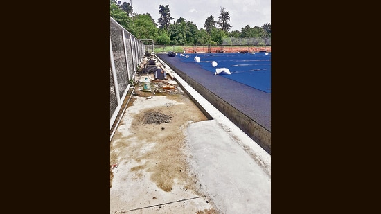 The hockey stadium at Punjab Agricultural University in Ludhiana. (HT Photo)