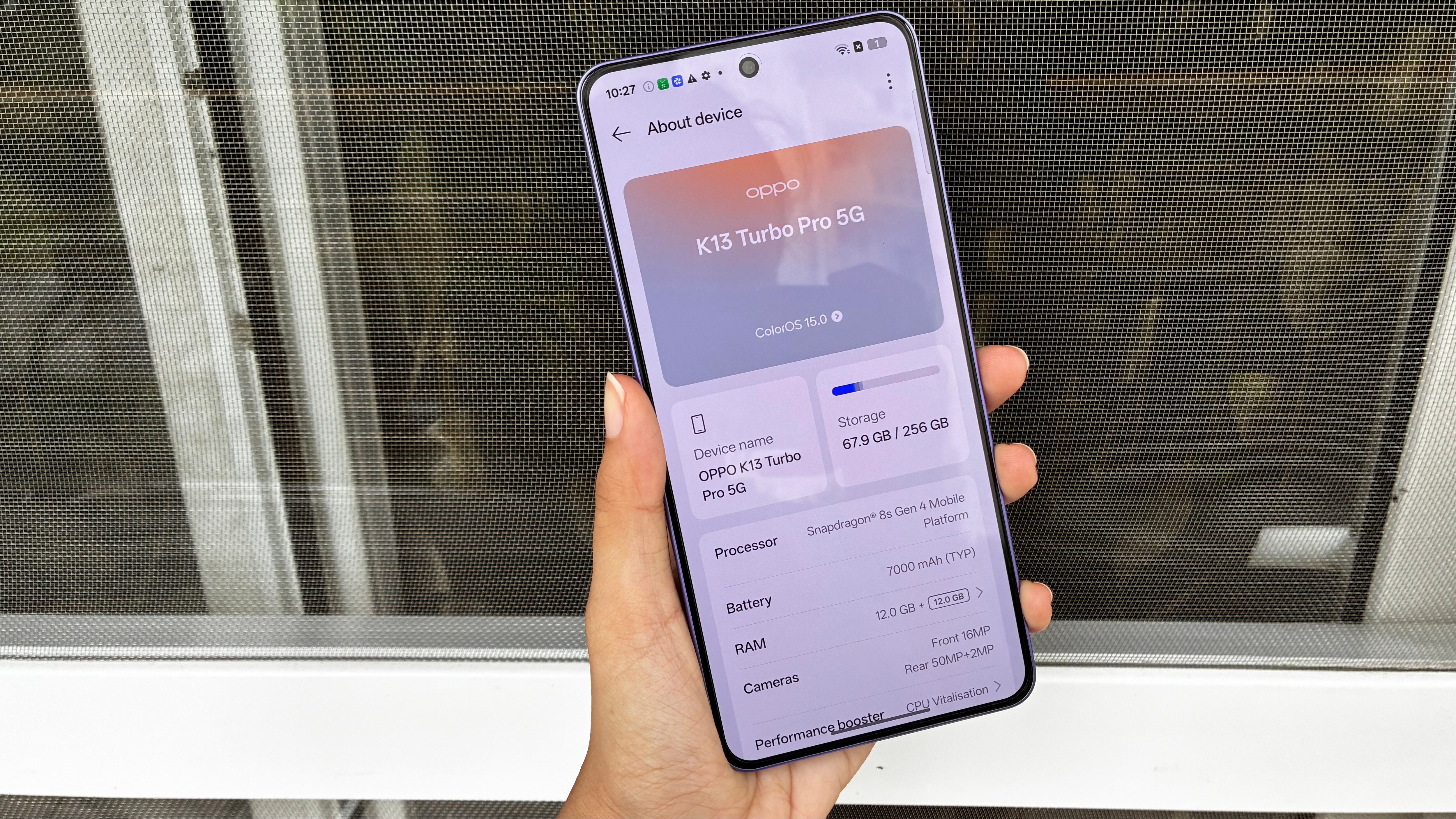 Oppo K13 Turbo Pro is powered by the Snapdragon 8s Gen 4 SoC. (Aishwarya Panda-HT) Oppo K13 Turbo Pro is powered by the Snapdragon 8s Gen 4 SoC. (Aishwarya Panda-HT)