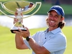 Aug 24, 2025; Atlanta, Georgia, USA; Tommy Fleetwood poses for a photo with the FedExCup Trophy after winning the TOUR Championship golf tournament. Mandatory Credit: Brett Davis-Imagn Images     TPX IMAGES OF THE DAY