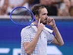 Daniil Medvedev reacts during a delay in play after a controversial call against Benjamin Bonzi during their First Round match of the US Open Daniil Medvedev reacts during a delay in play after a controversial call against Benjamin Bonzi during their First Round match of the US Open