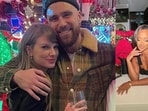 Taylor Swift, Travis Kelce, and Kayla Nicole in a photo collage Taylor Swift, Travis Kelce, and Kayla Nicole in a photo collage