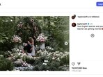 An Instagram post reading "Your English teacher and your gym teacher are getting married," along with a photo showing National Football League player Travis Kelce proposing to singer Taylor Swift, in this screenshot taken from a social media post.
