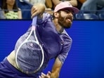 Reilly Opelka serves the ball to Spain's Carlos Alcaraz during their men's singles first round tennis match against on day two of the US Open tennis tournament at the USTA Billie Jean King National Tennis Center in New York City, on August 25, 2025. (Photo by Kena Betancur / AFP) Reilly Opelka serves the ball to Spain's Carlos Alcaraz during their men's singles first round tennis match against on day two of the US Open tennis tournament at the USTA Billie Jean King National Tennis Center in New York City, on August 25, 2025. (Photo by Kena Betancur / AFP)