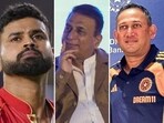 From left: Shreyas Iyer, Sunil Gavaskar and Ajit Agarkar. From left: Shreyas Iyer, Sunil Gavaskar and Ajit Agarkar.