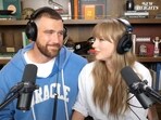 Taylor Swift and Travis Kelce announce engagement.(YouTube/New Heights Podcast)