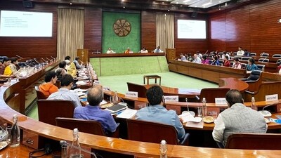 Union finance minister Nirmala Sitharaman chairs a meeting of the consultative committee attached to the finance ministry (@FinMinIndia/ANI FILE) Union finance minister Nirmala Sitharaman chairs a meeting of the consultative committee attached to the finance ministry (@FinMinIndia/ANI FILE)