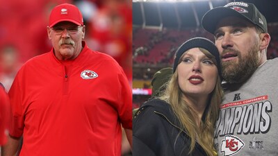 Andy Reid called Taylor Swift "possibly the most famous lady in the world." (Getty Images via AFP and AP Photo) Andy Reid called Taylor Swift "possibly the most famous lady in the world." (Getty Images via AFP and AP Photo)