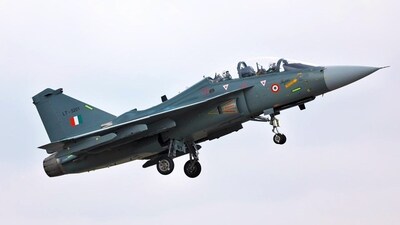 A file photo of a Tejas fighter jet manufactured by Hindustan Aeronautics. (X/Twitter) A file photo of a Tejas fighter jet manufactured by Hindustan Aeronautics. (X/Twitter)