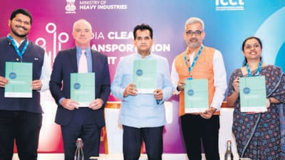 The findings were unveiled on Day Two of the India Clean Transportation Summit (ICTS) 2025 in New Delhi. (HT Photo) The findings were unveiled on Day Two of the India Clean Transportation Summit (ICTS) 2025 in New Delhi. (HT Photo)