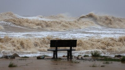 Before making landfall in Vietnam, Kajiki skirted the southern coast of China's Hainan Island on Sunday. (Minh Nguyen/Reuters)