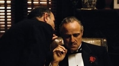 Marlon Brando in a still from The Godfather, inspired by the 1969 novel of the same name by Italian American author. Marlon Brando in a still from The Godfather, inspired by the 1969 novel of the same name by Italian American author.