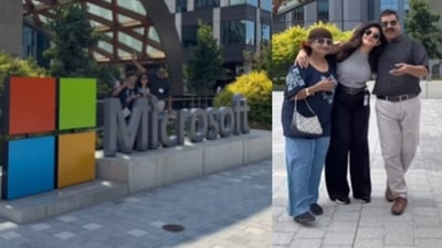An Indian woman gave her parents a heartfelt tour of her US workplace, leaving viewers emotional. (Instagram/shivangi_reja) An Indian woman gave her parents a heartfelt tour of her US workplace, leaving viewers emotional. (Instagram/shivangi_reja)