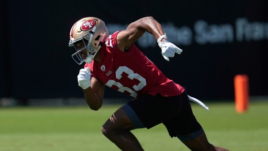 San Francisco 49ers wide receiver Terique Owens (83) runs a drill during practice at NFL football minicamp Wednesday, June 11, 2025, in Santa Clara, Calif. (AP Photo/Jeff Chiu) (AP)